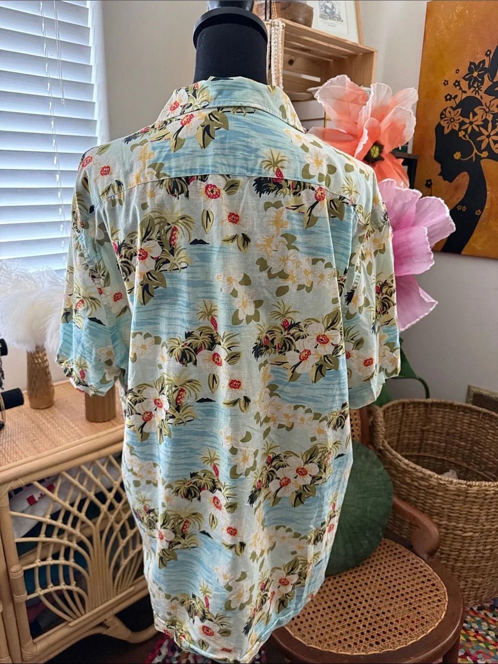J Crew Mid-Y2K Hawaiian Aloha Floral Tropical Resort Button Up Camp Shirt